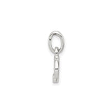 Sterling Silver Charm Pendant with Pink Enamel Flower, Open Circle Design