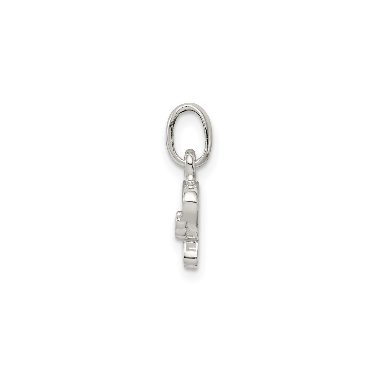 Sterling Silver F Initial Pendant with Pink Enamel Flower, Floral Monogram Charm for Women