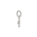 Sterling Silver F Initial Pendant with Pink Enamel Flower, Floral Monogram Charm for Women