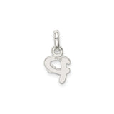 Sterling Silver F Initial Pendant with Pink Enamel Flower, Floral Monogram Charm for Women