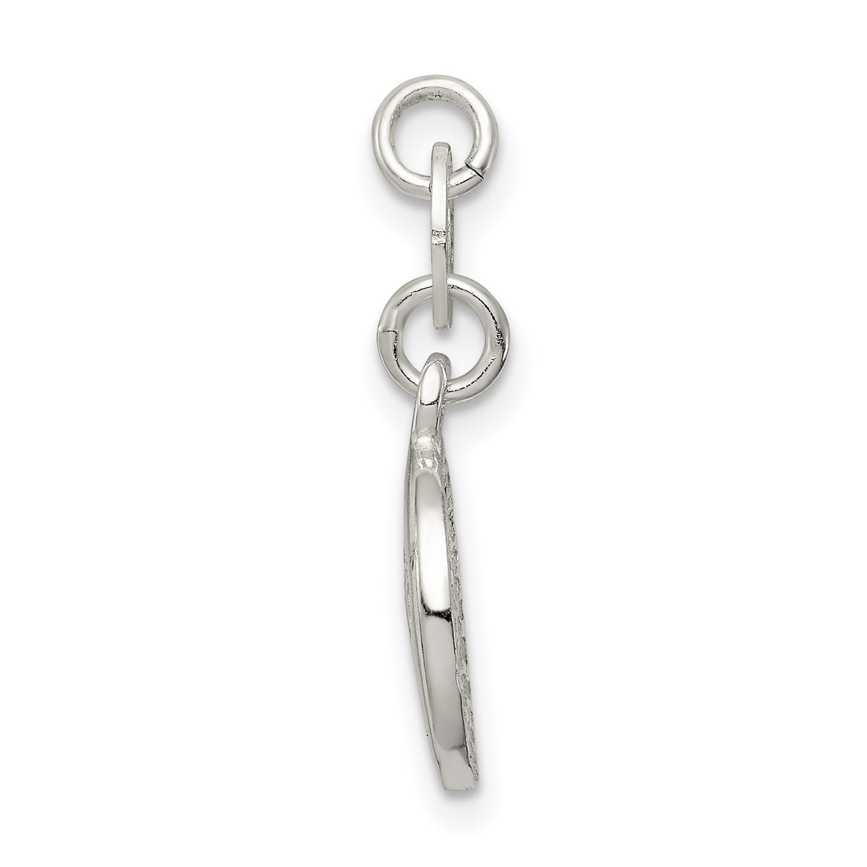 Round Cut-Out Paw Print Charm Pendant in Real 925 Sterling Silver