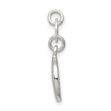 Round Cut-Out Paw Print Charm Pendant in Real 925 Sterling Silver
