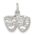 Comedy Tragedy Drama Masks Charm Pendant in Real 925 Sterling Silver