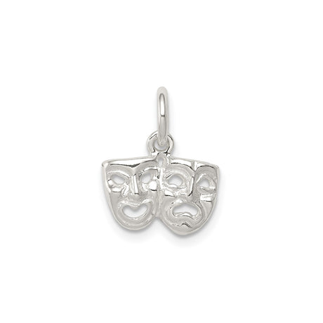 Sterling Silver Theater Pendant with Comedy and Tragedy Masks, Drama Charm