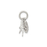 Sterling Silver Ballerina Charm Pendant with Pointe Shoes, Graceful Ballet Silhouette