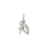 Sterling Silver Ballerina Charm Pendant with Pointe Shoes, Graceful Ballet Silhouette