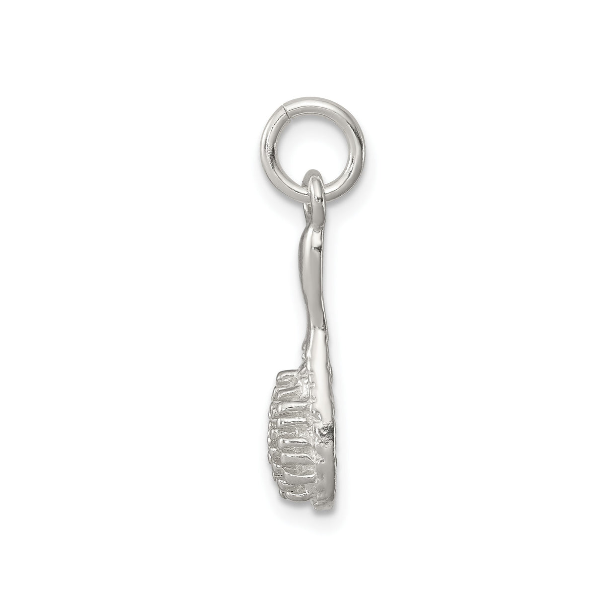 Sterling Silver Maraca Charm Pendant, Textured Latin Music Instrument Theme Jewelry