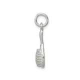 Sterling Silver Maraca Charm Pendant, Textured Latin Music Instrument Theme Jewelry