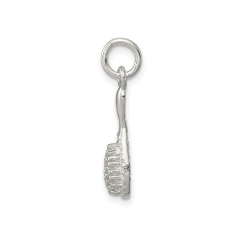 Sterling Silver Maraca Charm Pendant, Textured Latin Music Instrument Theme Jewelry