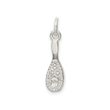 Sterling Silver Maraca Charm Pendant, Textured Latin Music Instrument Theme Jewelry
