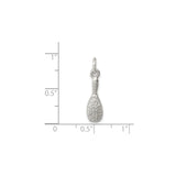Sterling Silver Maraca Charm Pendant, Textured Latin Music Instrument Theme Jewelry