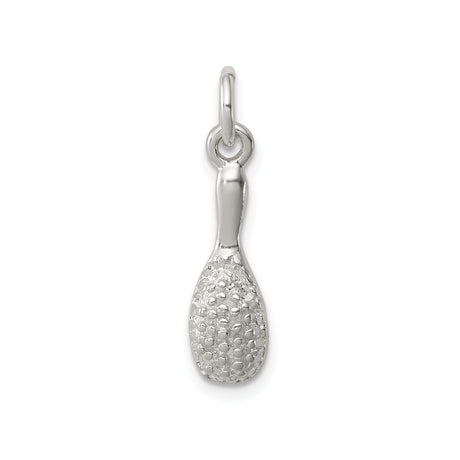 Sterling Silver Maraca Charm Pendant, Textured Latin Music Instrument Theme Jewelry