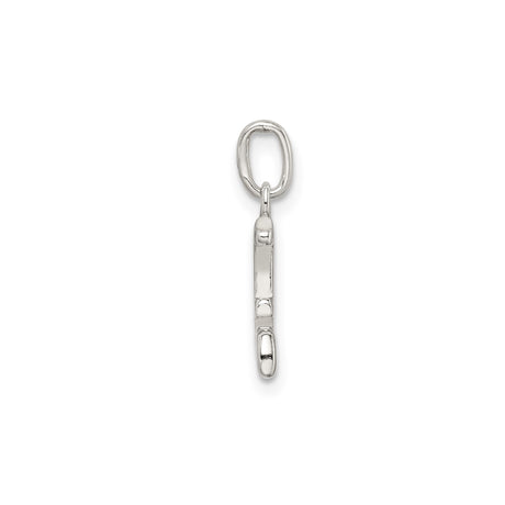 Sterling Silver Mom Pendant with Heart Symbol, Polished Family Tribute Jewelry