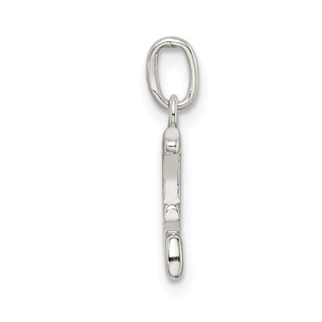 Sterling Silver Mom Pendant with Heart Symbol, Polished Family Tribute Jewelry