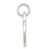 Polished MOM Heart Charm Pendant in Real 925 Sterling Silver