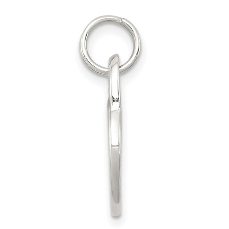 Polished MOM Heart Charm Pendant in Real 925 Sterling Silver
