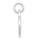 Polished MOM Heart Charm Pendant in Real 925 Sterling Silver