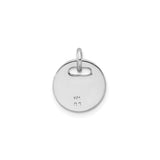Sterling Silver Round Pendant with Mad Love Message, Modern Minimalist Charm