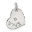 Sterling Silver Heart Shaped Pendant with Cubic Zirconia and LOVE Lettering