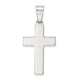 Sterling Silver Cross Pendant with Polished Finish and Textured Modern Design