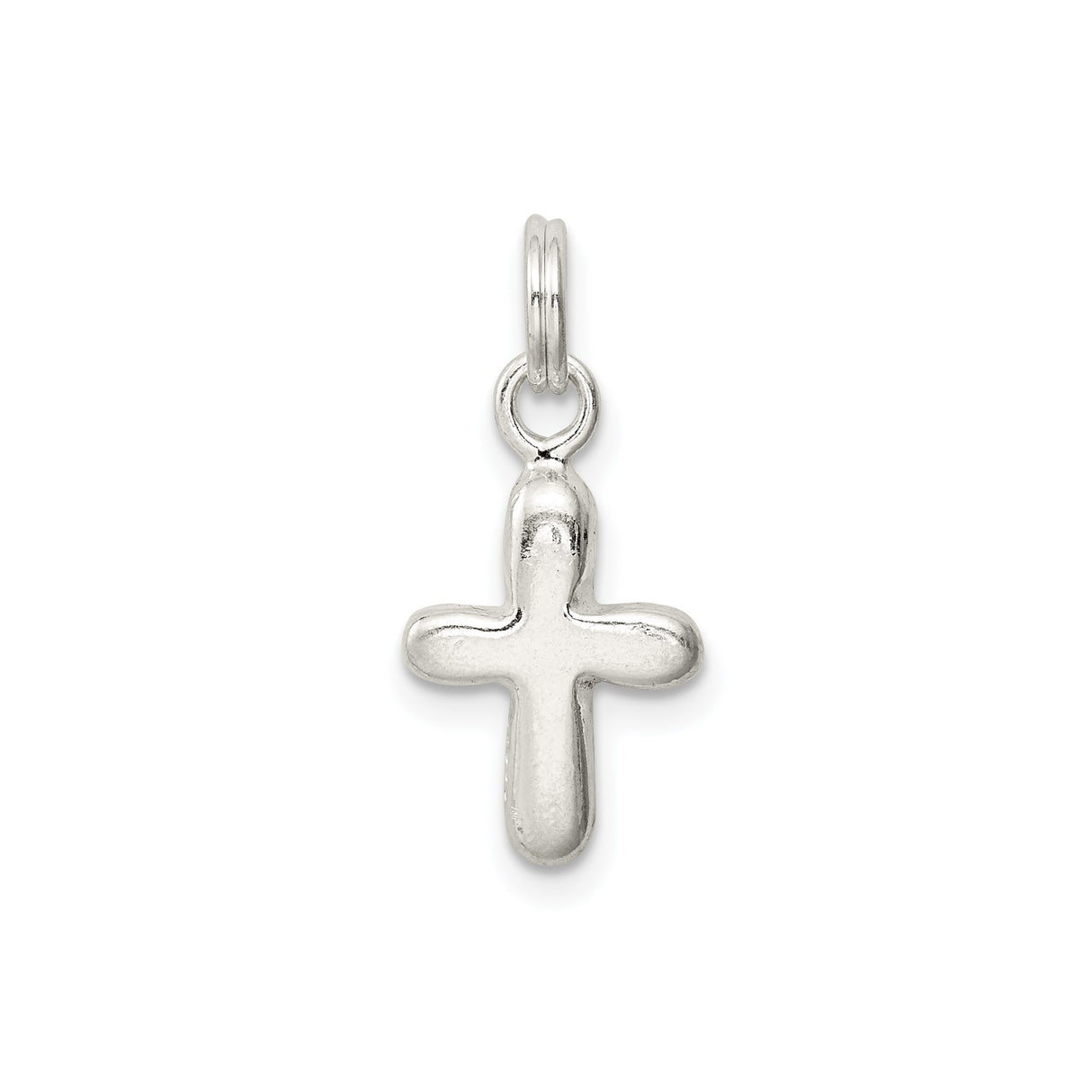 Sterling Silver Cross Pendant with Mirror Finish, Sleek Modern Faith Design for Men and Women