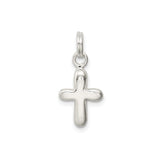 Sterling Silver Cross Pendant with Mirror Finish, Sleek Modern Faith Design for Men and Women
