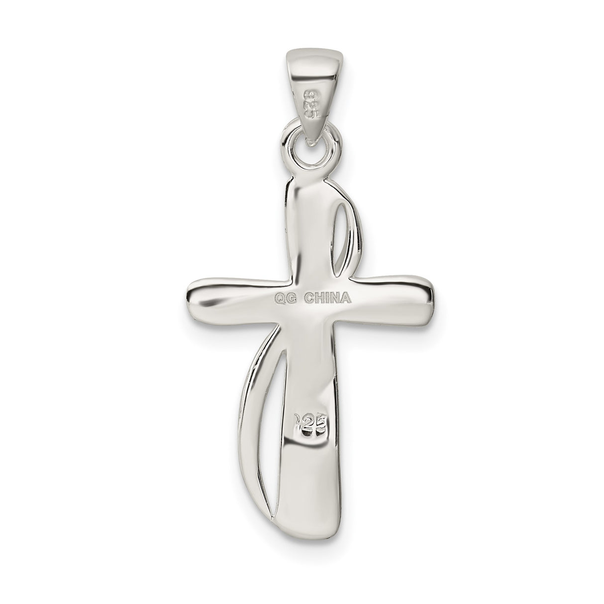 Sterling Silver Cross Pendant with Infinity Design and Rounded Edges for Men and Women