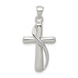 Sterling Silver Cross Pendant with Infinity Design and Rounded Edges for Men and Women