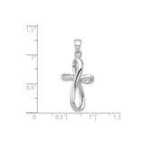 Sterling Silver Cross Pendant with Mirror Finish, Looped Modern Design, Unisex Faith Jewelry