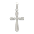 Sterling Silver Cross Pendant, Polished Religious Charm, Minimalist Spiritual Jewelry