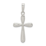 Sterling Silver Cross Pendant, Polished Religious Charm, Minimalist Spiritual Jewelry