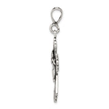 Sterling Silver Faith Pendant with Diamond Accent and Gothic Cross Design