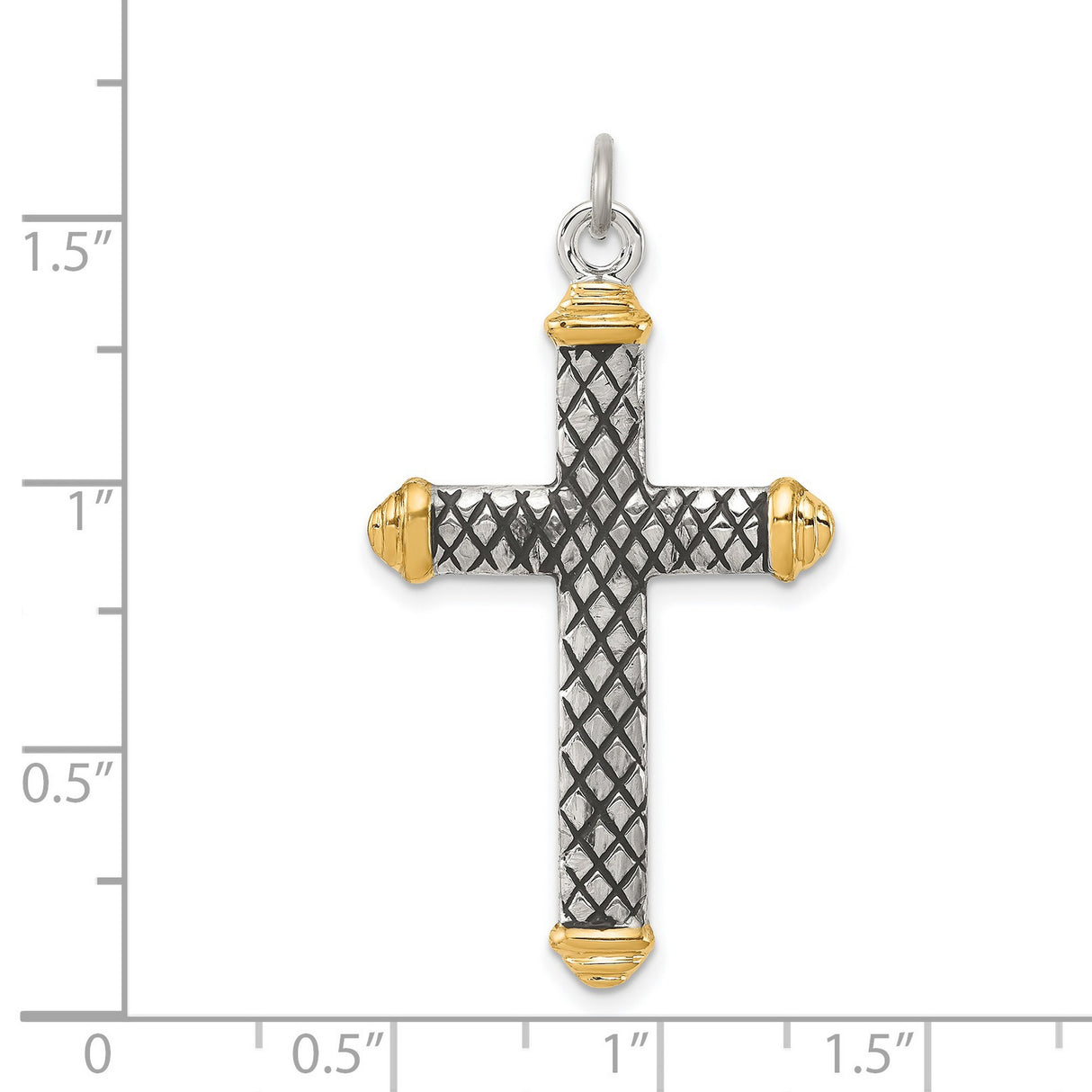 Criss Cross Design Cross Charm Pendant in Real 925 Sterling Silver