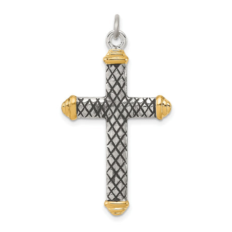 Criss Cross Design Cross Charm Pendant in Real 925 Sterling Silver