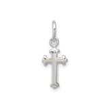 Sterling Silver Cross Pendant with Fleur de Lis Gothic Design for Men and Women