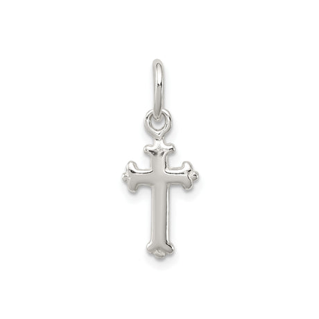 Sterling Silver Cross Pendant with Fleur de Lis Gothic Design for Men and Women