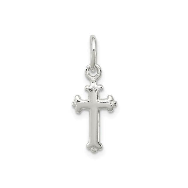 Sterling Silver Cross Pendant with Fleur de Lis Gothic Design for Men and Women