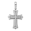 Sterling Silver Cross Pendant with Textured Brushed Finish, Modern Gothic Style Charm