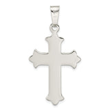 Sterling Silver Cross Pendant with Textured Matte Finish, Unisex Spiritual Jewelry