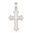 Sterling Silver Cross Pendant with Textured Matte Finish, Unisex Spiritual Jewelry