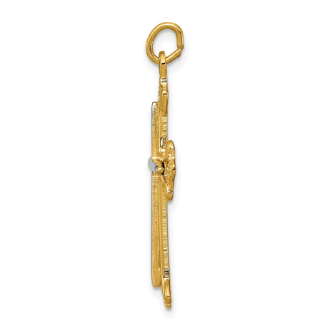 Sterling Silver Cross Pendant in Dual Tone Gold and Silver with Ornate Faith-Inspired Design