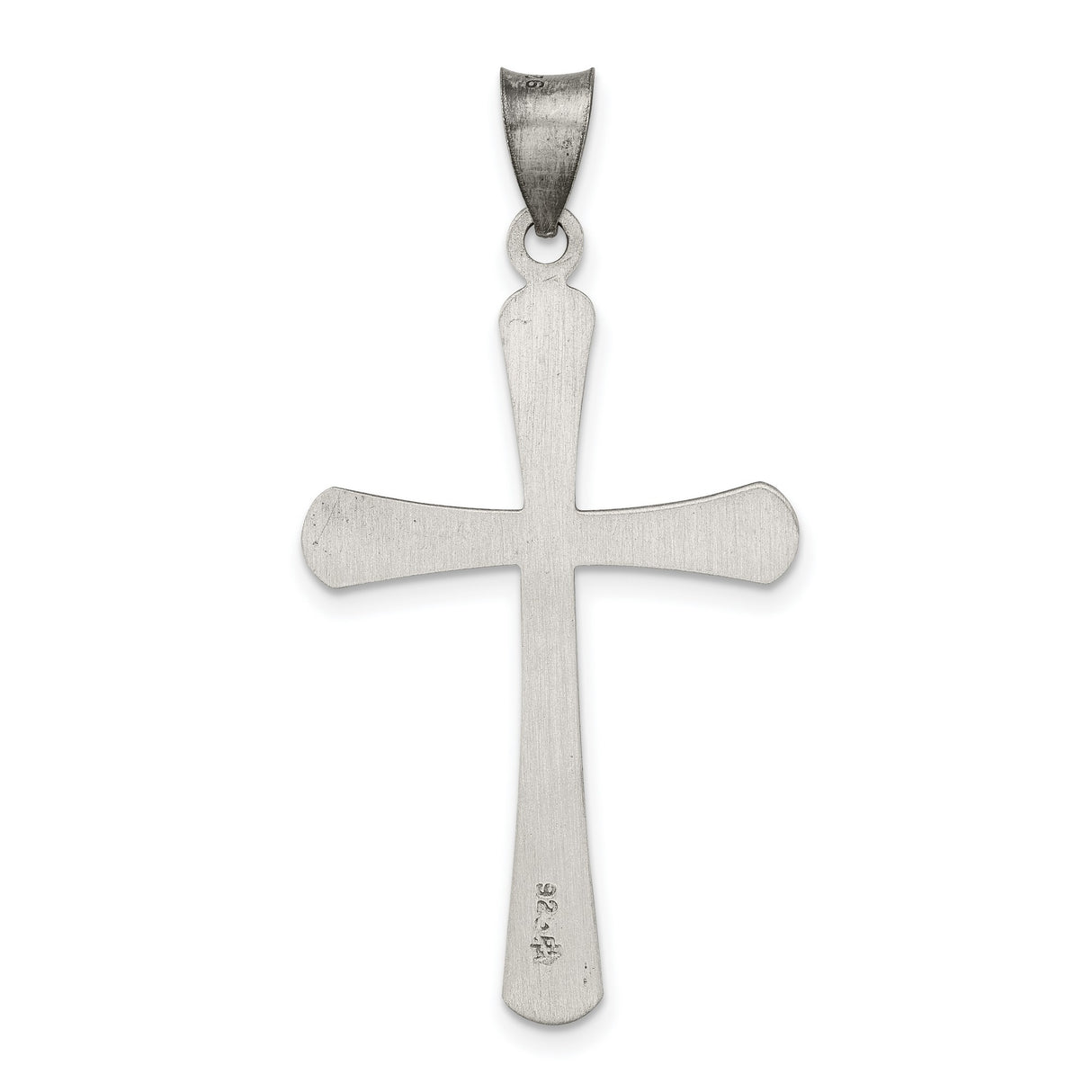 Antiqued and Brushed Latin Cross Charm Pendant in Real 925 Sterling Silver