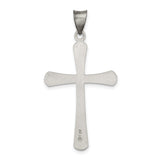 Antiqued and Brushed Latin Cross Charm Pendant in Real 925 Sterling Silver