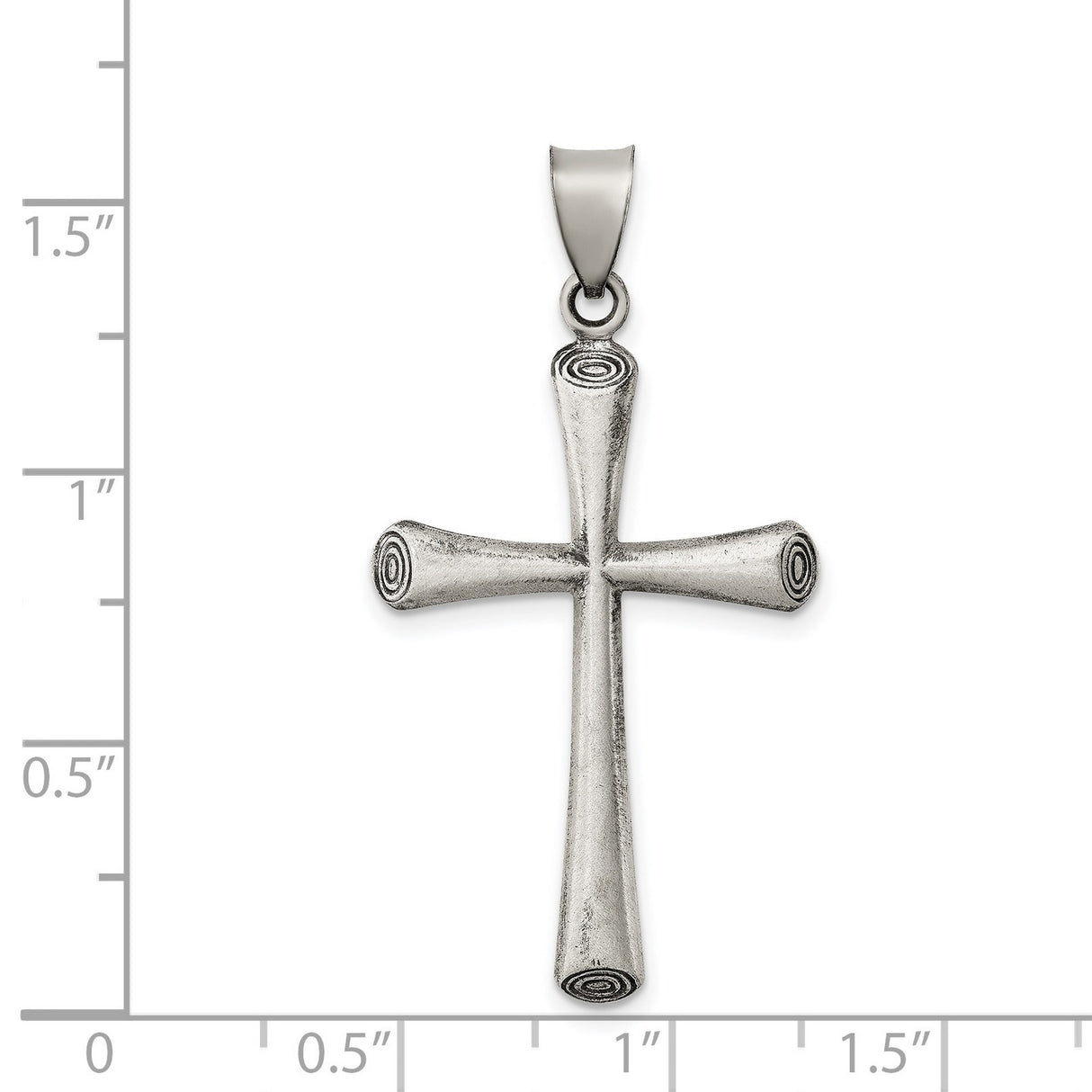 Antiqued and Brushed Latin Cross Charm Pendant in Real 925 Sterling Silver