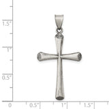 Antiqued and Brushed Latin Cross Charm Pendant in Real 925 Sterling Silver