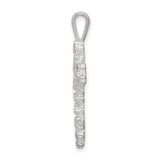 Sterling Silver Textured Cross Pendant with Diamond Cut Accents, Rugged Faith Design