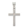 Sterling Silver Cross Pendant, Gold-Plated Brushed and Polished Finish, Modern Religious Style