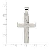 Sterling Silver Faith Pendant with Textured Cross, Unisex Spiritual Charm