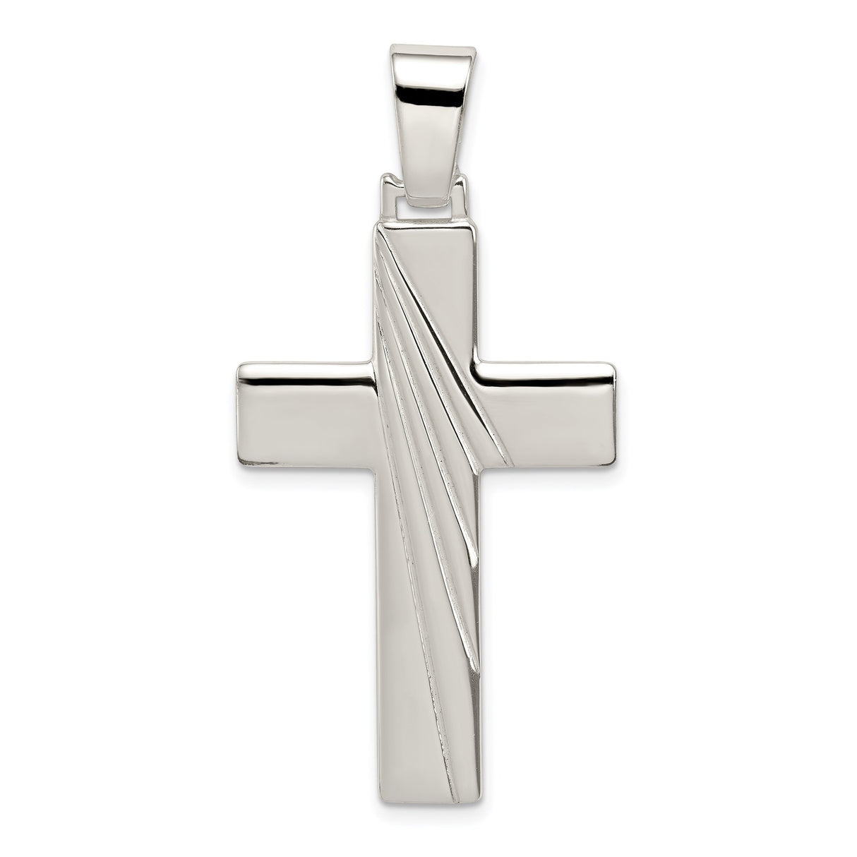 Sterling Silver Faith Pendant with Textured Cross, Unisex Spiritual Charm