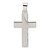 Sterling Silver Faith Pendant with Textured Cross, Unisex Spiritual Charm